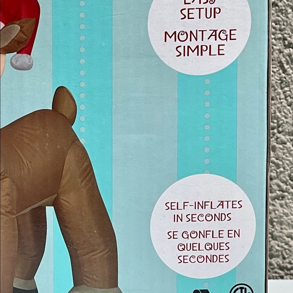 Rudolph The Red Nosed Reindeer 3.5' Airblown Inflatable w/ Light Up Nose - Gemmy - Picture 6 of 8